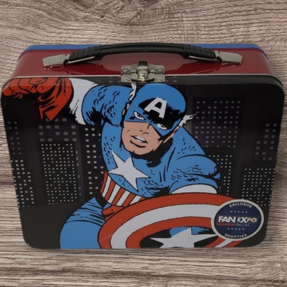 2016 MARVEL CAPTAIN AMERICAN FAN EXPO EXCLUSIVE METAL LUNCH BOX - Picture 2 of 15